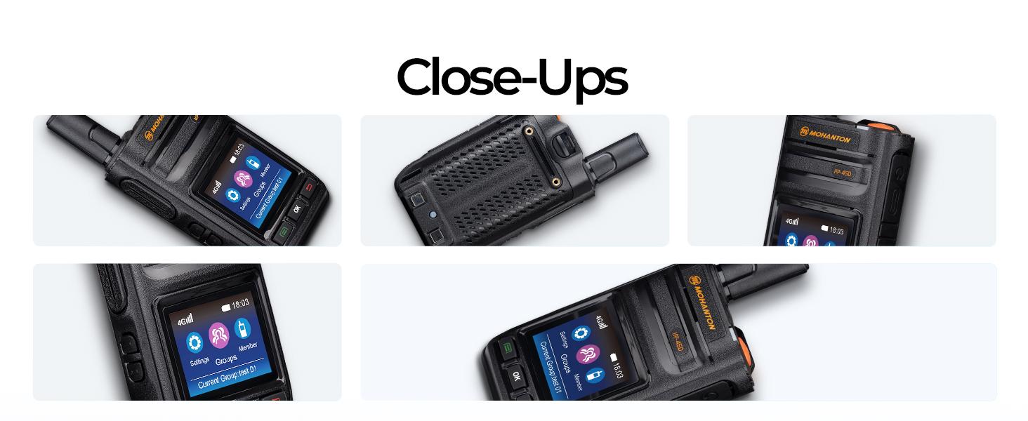 2PC M MOHANTON HP-45D 4G LTE POC Radio with Lifetime Free SIM - No Monthly Fees HD Loud Audio Massive 4000mAh Battery