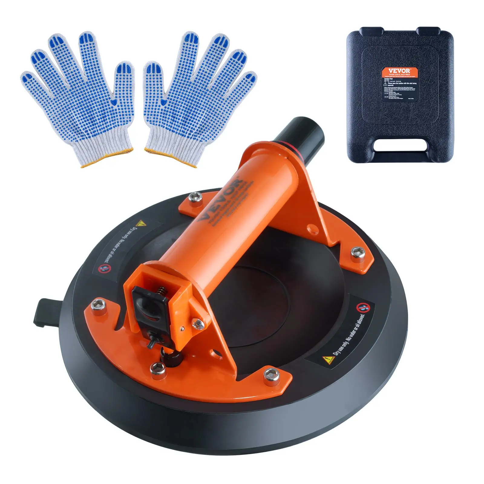 【SummerFinds】VEVOR Glass Suction Cup,  , 8" 615 lbs Load Capacity, Vacuum Suction Cup with ABS Handle and Carry Box, Heavy Duty Industrial Suction Cup Lifter Tool for Glass, Granite, Tile, Metal, Wood Panel Lifting