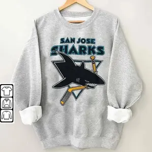[Sale Up To 30%] + [Free Ship] Vintage San Jose Sweatshirt, Ice Hockey San Jose Shirt, Shark Unisex Fans Sweatshirt