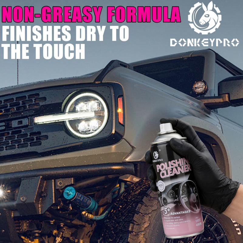 Donkeypro Car Interior Detailer & Restorer – Protects & Polishes Leather, Plastic, Rubber – User-Friendly Trim Restorer with UV Protection – Safe Auto Detailing Supplies – 15 Oz Kit