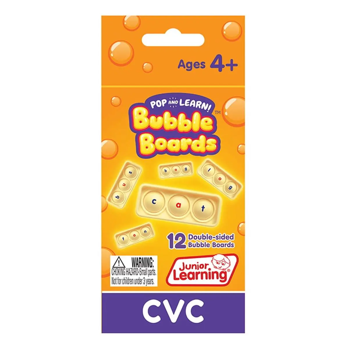 Junior Learning Small Animal CVC Pop & Learn Bubble Board (0.02 lbs) - Unisex 4+ Ages Interactive Reading Tool, Engaging Phonics Toy for Boosting Spelling Skills & Phonemic Awareness Development