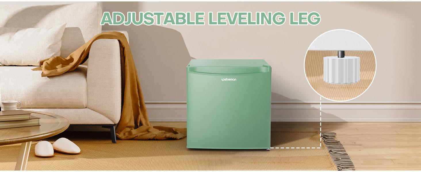 Upstreman mini fridges 1.7 Cu Ft with Freezer FR17 Adjustable Thermostat Energy Saving Low Noise Single Door Compact Refrigerator for Dorm Office Can Bedroom green fridge mini  brands Small pantry drink fridge skincare fridge Portable