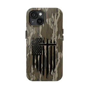 Patriotic Tough Phone Case, Cross & Flag Phone Protector, American Flag Case, Phone Cases Phone Cover Hard Case Tough 2-piece Phone Case for iPhone 13