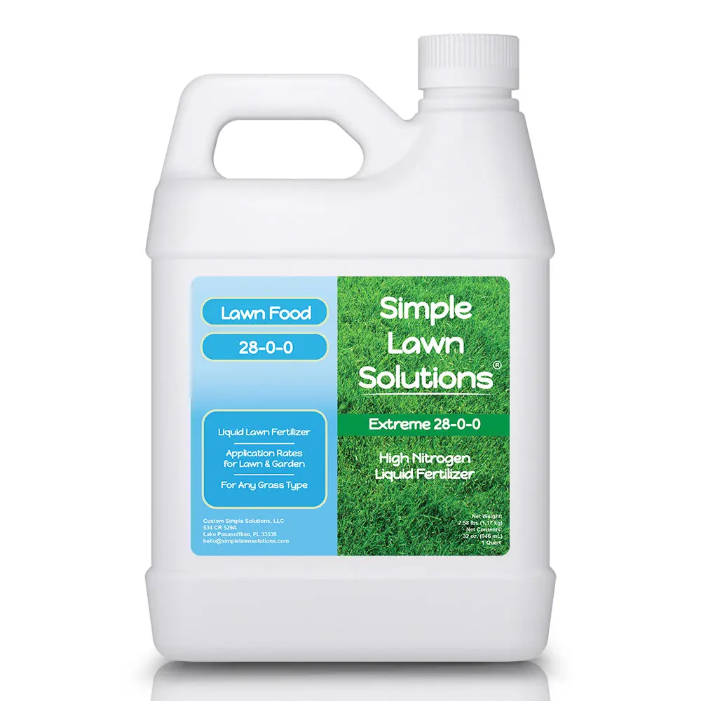 Lawn Food 28-0-0 - High Nitrogen Quick & Slow-release Liquid Fertilizer - Thicker, Greener Grass & Turf - 1 Quart