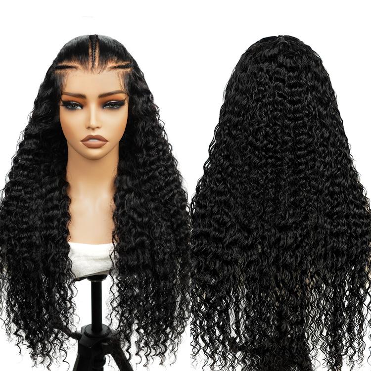 [Clearance Sale] Wiggins Hair 250% Stylist Wig Pre Braided Lace Front Wigs Pre Cut Lace Wig Human Hair Water Wave 13x4 Lace Closure Wigs