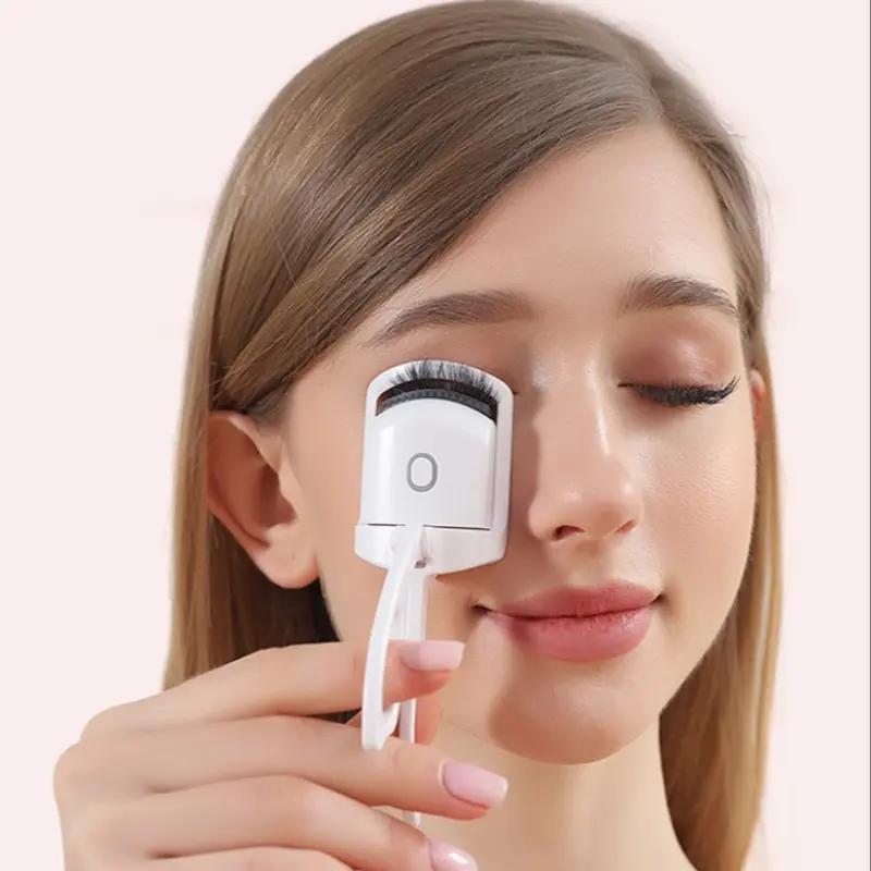 USB Rechargeable Electric Eyelash Curler for Safe Long-Lasting Curls, Silicone Clamp, Quick 10-Second Preheat Beauty Curling Tool