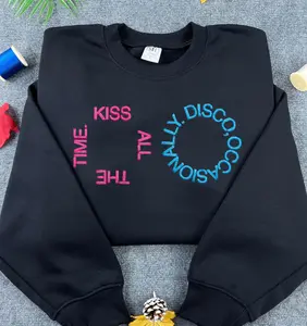 Kiss All The Time Disco Occasionally Embroidered Sweatshirt/ Hoodie