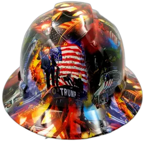 Patriot Rally Red Full Color - Custom Hydro Dipped Full Brim Hard Hat