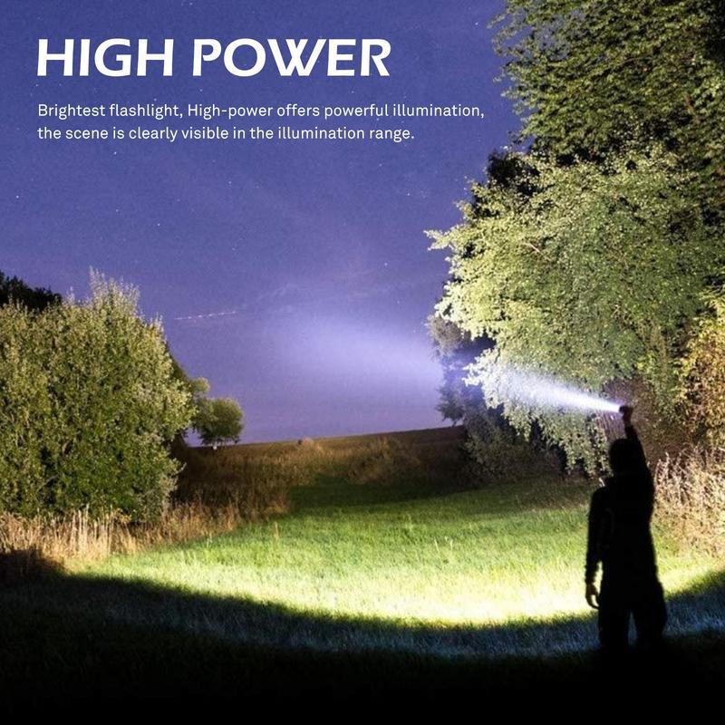 2-in-1 POWER BANK FLASHLIGHT Super Bright USB Rechargeable Zoomable for Camping Emergency Fishing fathersdaygift 2PCS