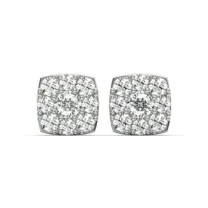 Men's Jewelry - VVS Lab Diamond Cluster Stud Earrings For Men | 14K White Gold