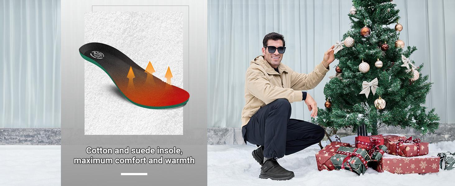 FitVille Men's Extra Wide Snow Boots Winter Shoes with Fur Lining Waterproof Heat Lock Technology for Outdoor Comfort & Traction