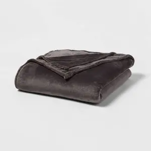 Full/Queen Microplush Bed Blanket Hot Coffee - Threshold: Cozy Polyester, Machine Washable, No Fill