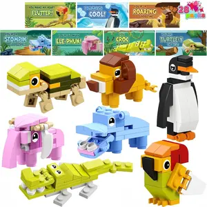 12Kinds Party Favors for Kids – 12 Pack 3-in-1 Animals Building Block Toy Sets with Crafts, Brick & Magnetic Blocks, for Goodie Bags, Classroom Prizes, Birthday & Holiday Gifts Ages 6-12+