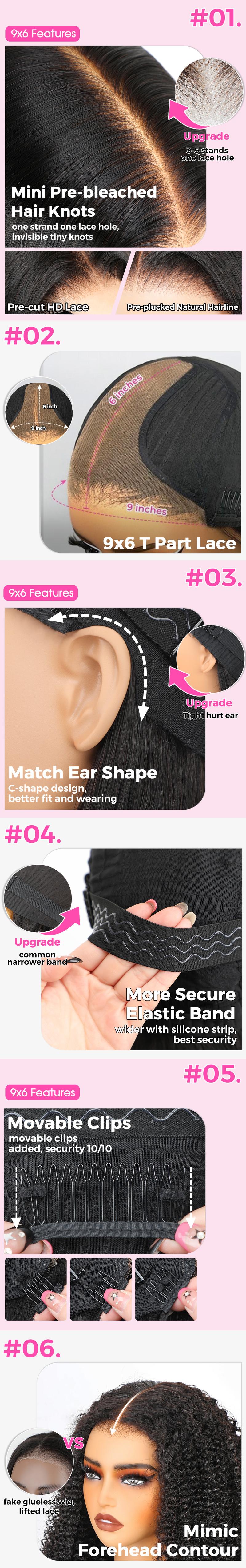 CurlyMe 9x6 Tpart Wear Go Layered Cut Bob Yaki Straight Wig Natural Black Deep Part Lace Glueless Wig With Elastic String