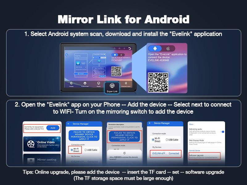 【Valentines】VOLAM 7-inch Wirelesss CarPlay Screen,supports landscape and portrait display compatible with carplay/Android Auto,supports AUX/Bluetooth/speaker output,suitable for upgrading older car models,in-car audio playback travel navigation