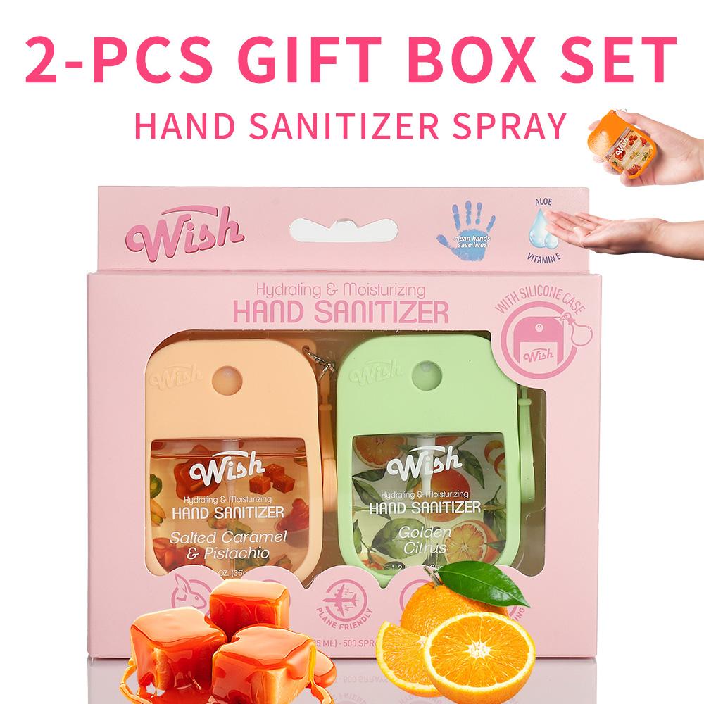 WISH 3 Box (2 Pcs Each) Hand Fragrance Spray, Travel Must Haves Hand Perfume Spray WithSilicone Protective Cover, Portable For Hydrating Power Mist With Fresh Fruity And FlowersScent, Hand Cleaning, Mini Travel Essential ltems