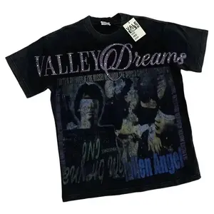 VALLEY Short Sleeve T-shirts Retro Wash Old Streetwear Men Women Couples Movie Poster Character Print Hot Vale Top Tee Womenswear Clothes 2026	