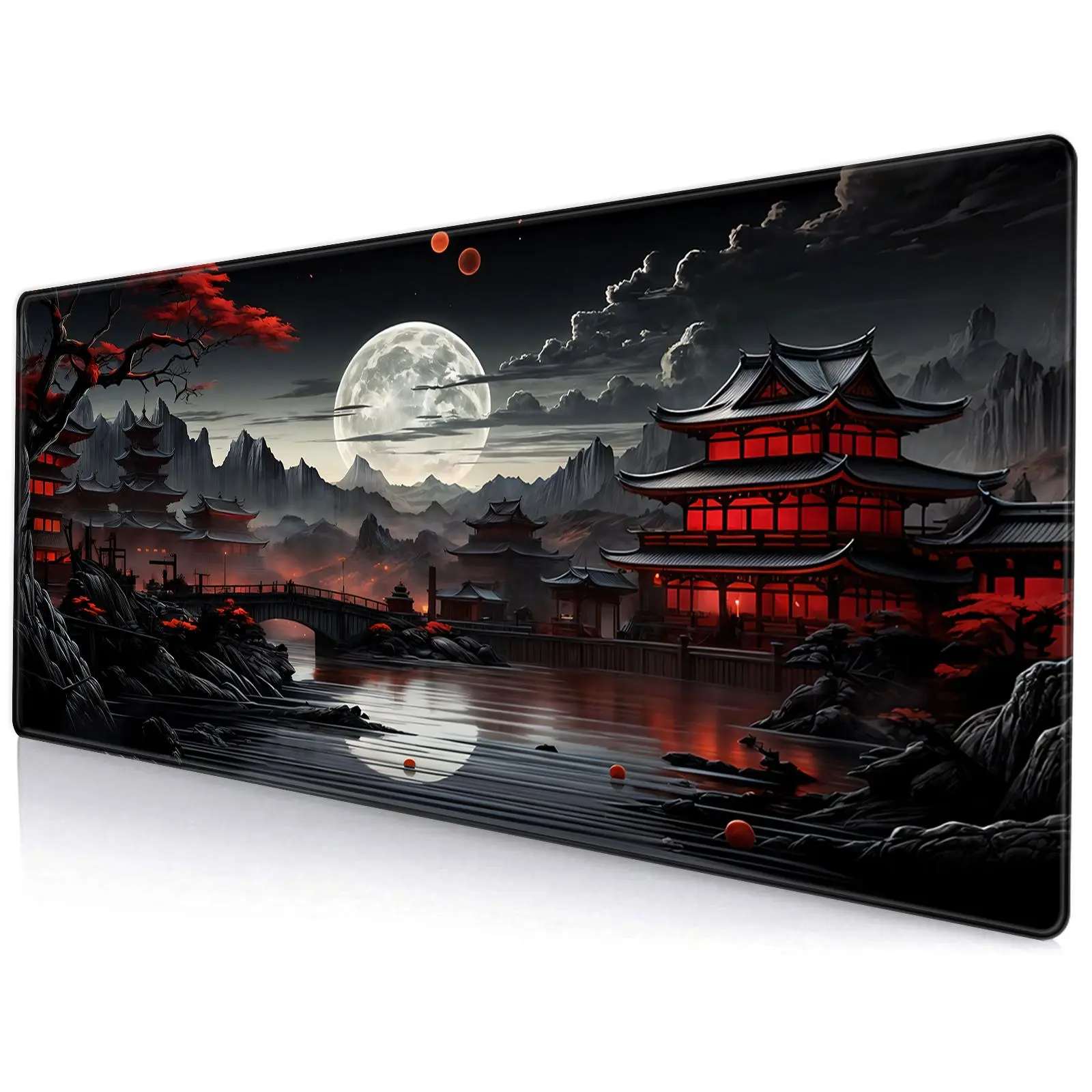 Japanese-style Desk Mat, Large Mouse Pad, Gaming Mousepad, Extended Keyboard Pad, Laptop Computer Mouse Keyboard Mat for Office Desk Decor, Computer Accessories, Office Girly Desk Accessories, Desktop Accessories