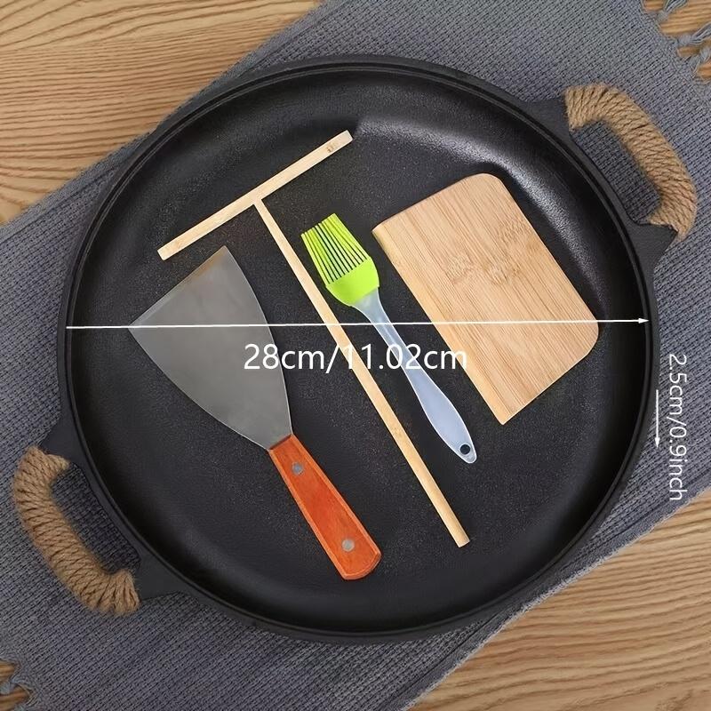 Cast Iron Skillet, Pre Seasoned Heavy Duty Pan for Steak, Pizza, Camping - XL Frying Pan with Dual Handles & Cleaner, Ideal for Grill, Oven, Stove