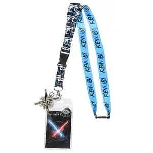 Star Wars Obi-Wan Kenobi ID Lanyard Badge Holder With Metal Light Saber Charm And Collectible Sticker