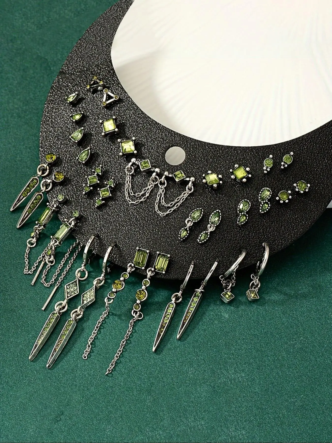Vintage Punk Style Rhinestone & Chain Decor Earring Stacking Set, High Quality Earrings, Stylish Jewelry, Fashion Jewelry for Party, Daily Clothing Decor, Trendy All-match & Exquisite Jewelry for Birthday Gift, Dangle Earrings Set, Dangling Earrings
