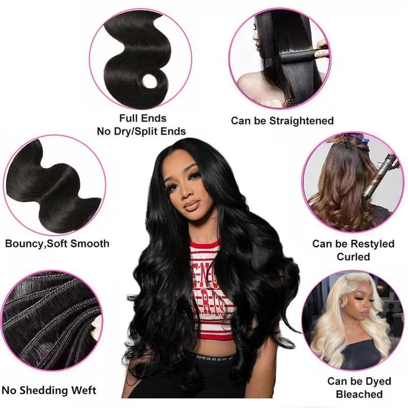 3/4 Bundles With Closure Body Wave Highlight Burgundy 99J Human Hair 4x4 Lace Front With 3 Bundles Brazilian Hair For Women