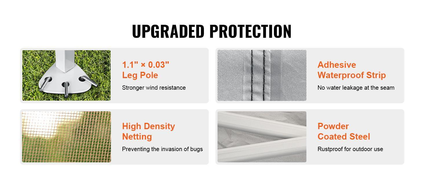 VEVOR Outdoor Canopy Gazebo Tent, Portable Canopy Shelter with Large Shade Space, Mosquito Netting & 4 Sandbags for Party, Backyard, Patio Lawn and Garden VEVOR Outdoor Canopy Gazebo Tent, Portable Canopy Shelter with Large Shade Space, Mosquito Netting & 4 Sandbags for Party, Backyard, Patio Lawn and Garden