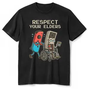 Funny Retro Gamer Graphic T-Shirt Soft Cotton Tee Vintage Console Old School Gaming Lover Gift Unique Humor Design for Men Women - Casual 052