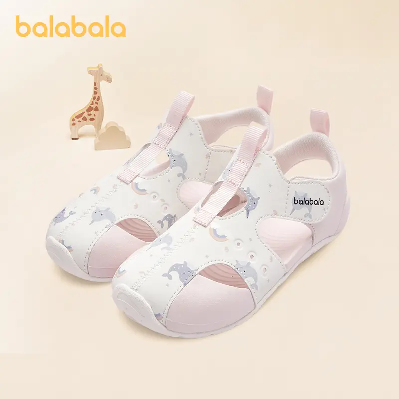 Balabala Unisex Kids' Closed-Toe Flexible Sandals - 2026 Summer New, 1 Pair, Lightweight, Breathable, Splash-Ready Dry, Anti-Slip Outsole Barefoot Shoes for 3-4 Years Olds' Playgrounds, Poolsides