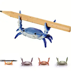 2Pieces Crab Pen Holder Japanese Crabs Stand Funny Cute Storage Rack for Single Pencil Office Desk Decorations Stationery Gift, Birthday Gift