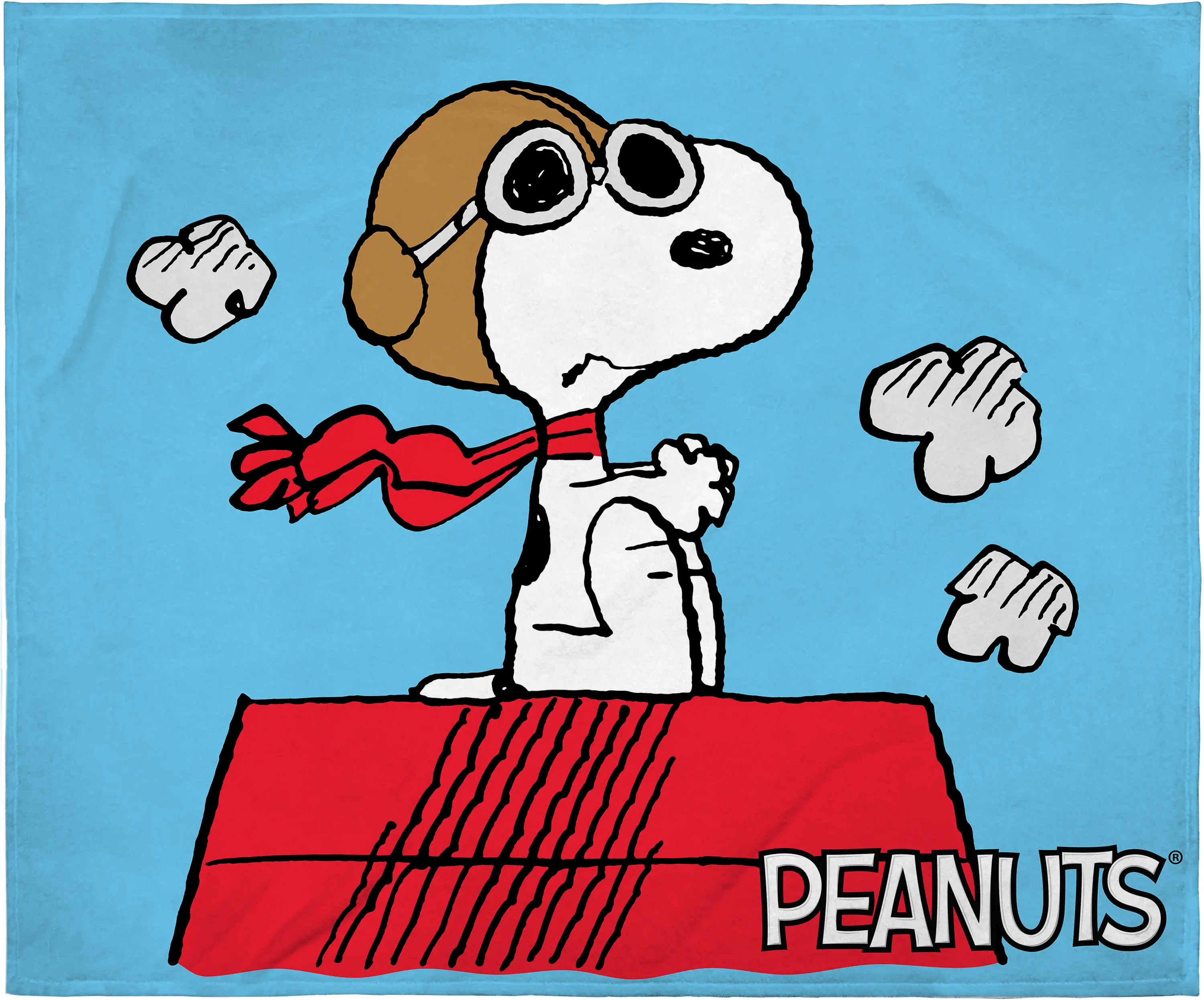 Peanuts Snoopy The Flying Ace vs The Red Baron Dogfight Silk Touch Fleece Throw Blanket, Soft Cozy Plush Texture Super Plush Throw for Gifting, Classic, Super Plush Throws