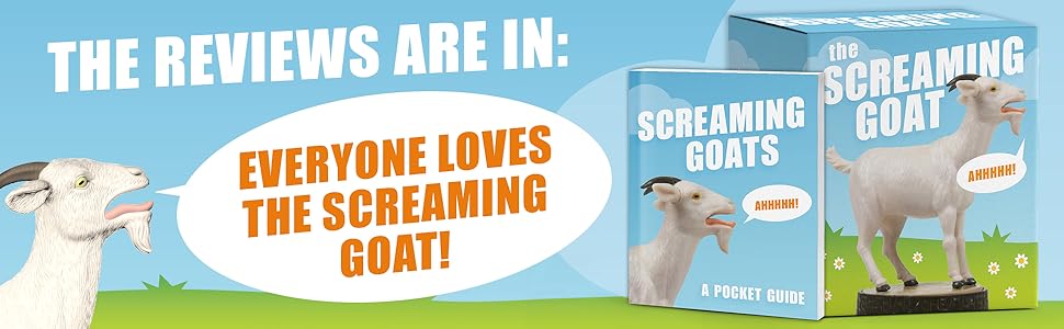The Screaming Goat – Mini Figure with Sound & Pocket Book | Funny Desk Toy & Gag Gift for Goat Lovers, Adults & Kids