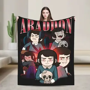 Haunted Hotel Abaddon Cartoon Blanket Multi-size Soft Fuzzy Plush Throw for Sofa Couch and Bed Cozy Home Decor