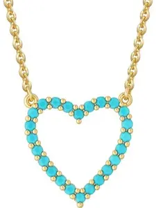 FetteroHeart Necklace for Women:  Gold Plated Open Heart Pendant Non-Tarnish Simple Dainty Gold Necklace for Women Trendy Jewelry Gifts for Women