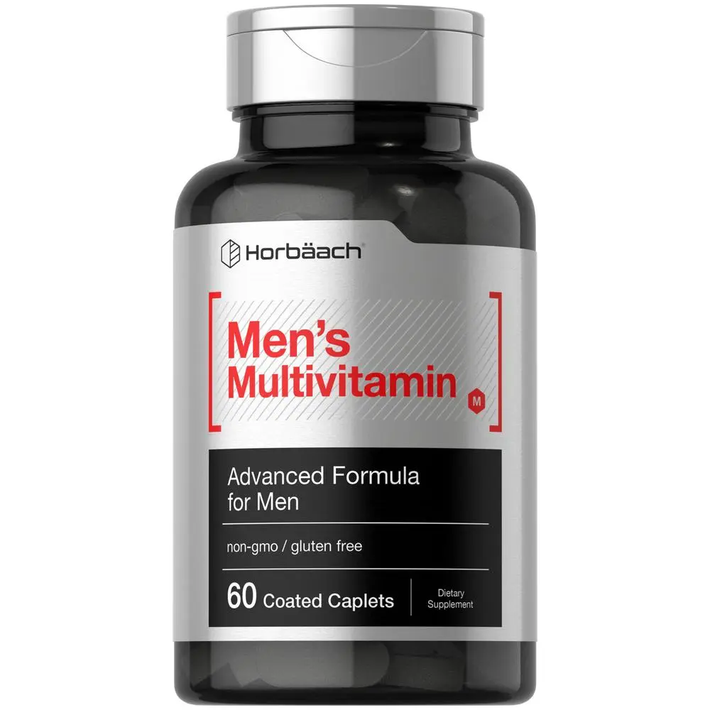 Horbäach Mens Multivitamin | 60 Caplets | Advanced Formula | with Vitamin C, D, Magnesium, Minerals & More | Non-GMO & Gluten Free Supplement