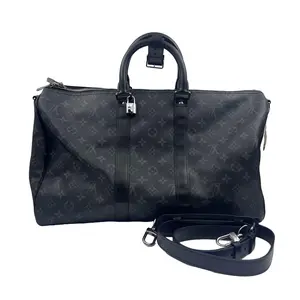 Pre-owned Louis Vuitton france Shoulder Bags Keepall Bandoulière 45 Monogram Eclipse Black Travel Bag H2 z45920