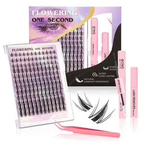 Fairy Lash Clusters Manga Individual Lashes C Curl Wispy Eyelash Clusters WideSpan Eyelash Extension Kit with Lash Bond and Seal Wet-Look Spiky Cluster Lashes Fairy Kit