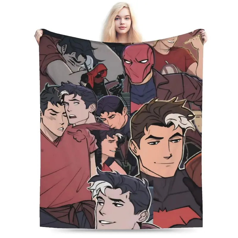 Jason Todd Red Hood Anime Graphic Throw Blanket - Super Soft Breathable Fleece Bedding, Cozy Throw for Home & Travel Use (Spring-Autumn) Summerwins