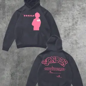 Brent Faiyazzz Pink Sonder Rnb Print Men's And Women's Clothing Casual And Cozy Hoodies Long Sleeve Hooded Sweatshirt, Casual Versatile Top For Autumn Winter