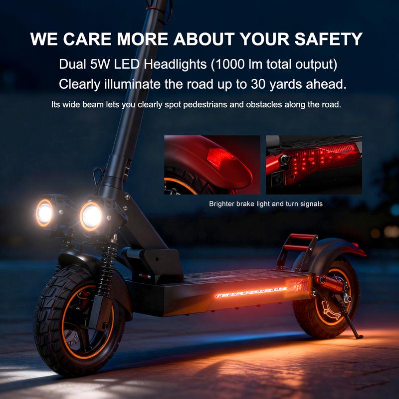 Mankeel MX-14 28mph Dual Suspension E-Scooter - 800W Max Power, 10"Tire, 40 Miles Long Range, Dual Disc Brakes, Easy Folding Commuting E-Scooter，Dual Spring Suspension