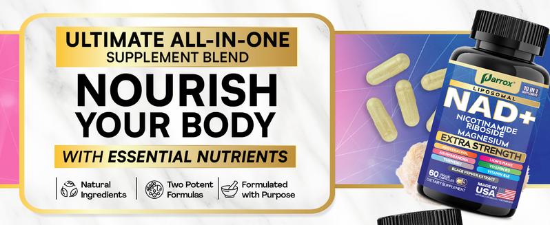 Forever Young Set - PARROX NAD+ & Collagen Healthcare & Dietary Supplement Combo for Extra Skin Aging Support, Hair Health, & Overall Wellness - Made in USA