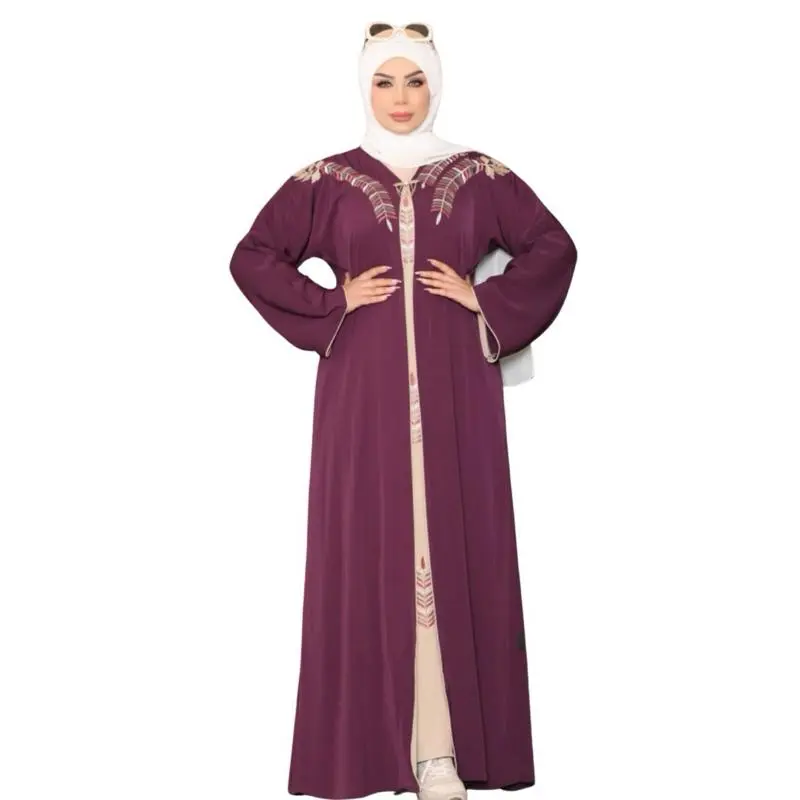 Women's Islamic Modest Fashion Layla Abaya, Long Sleeve, Crepe Fabric, V-Neck, Lightweight & Breathable, All Seasons Wear, Cold Wash