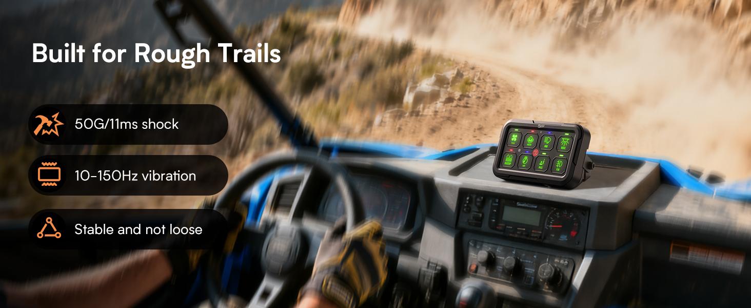 RGB 8 Gang Switch Panel, Universal Circuit Control Relay System w/Momentary Toggle Pulsed Memory Function, Automatic Dimmable, 12-24V Light Switch Panel for Truck UTV Car Boat, IP65 Waterproof RGB 8 Gang Switch Panel, Universal Circuit Control Relay System w/Momentary Toggle Pulsed Memory Function, Automatic Dimmable, 12-24V Light Switch Panel for Truck UTV Car Boat, IP65 Waterproof