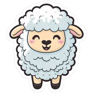 Chibi Kawaii Cute Baby Sheep Lamb Sticker Sticker