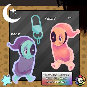 ASTRO Keychain - Dandy's World Double Sided Keychains - Astro Main Toons - Kawaii Bag Accessory, Cool Collectible Gift for Fans, Aesthetic Merch for Players