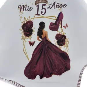 Quinceanera Printed Packaged Napkins - 12pcs 10x10 In Polyester Tableware for Quinceanera Events, Mis 15 Años Celebrations with Unique Design & Message