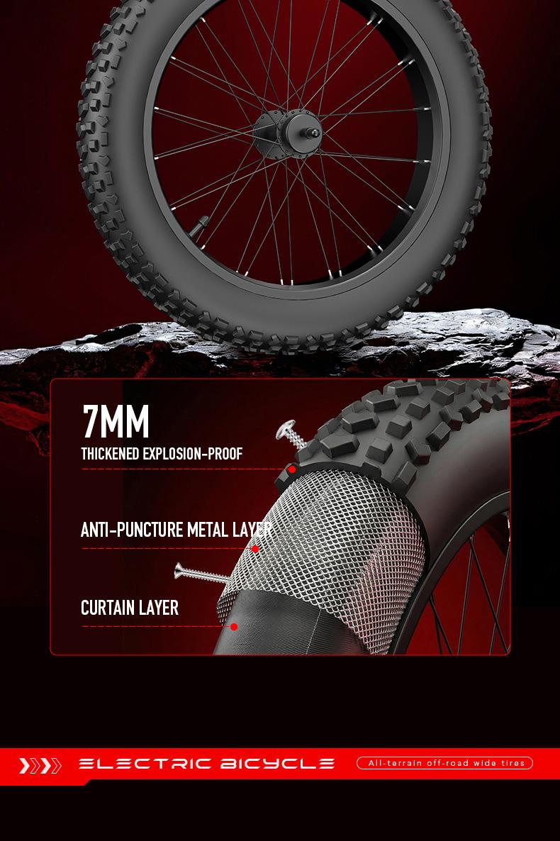 20-Inch All-Terrain Electric Folding Bicycle with High-Carbon Steel Structure 48V 20A-25A Battery 20x4 Off-Road Tires for Versatile Use as Electric Bicycle & Motorcycle SpringStatements