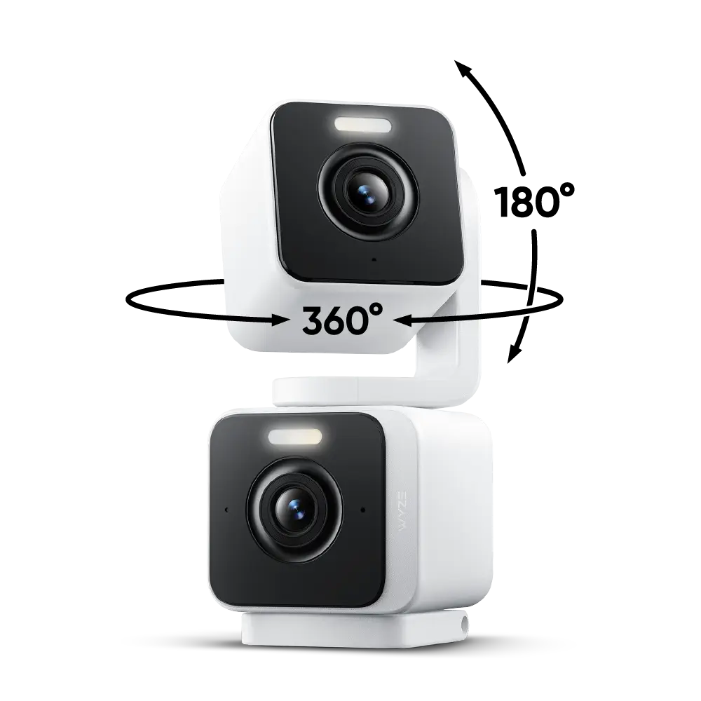 Wyze Duo Cam Pan — Wired 2K Dual Security Camera, Indoor/Outdoor, Pan Tilt Zoom (PTZ) w/ 360° Motion Tracking, Color Night Vision, 2 Camera Surveillance, Siren, Spotlight, 2-Way Audio, Works with Alexa & Google Assistant