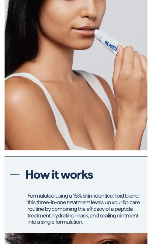 REMEDY for Dry Lips - Peptides and Shea Butter for Repairing and Plumping Lips