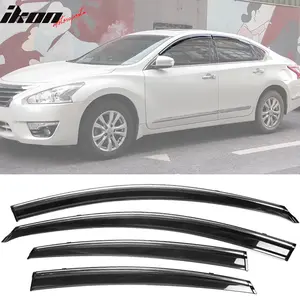 Window Visors for Nissan Altima 2013-2018 Polycarbonate w/ Chrome Trim 4PC